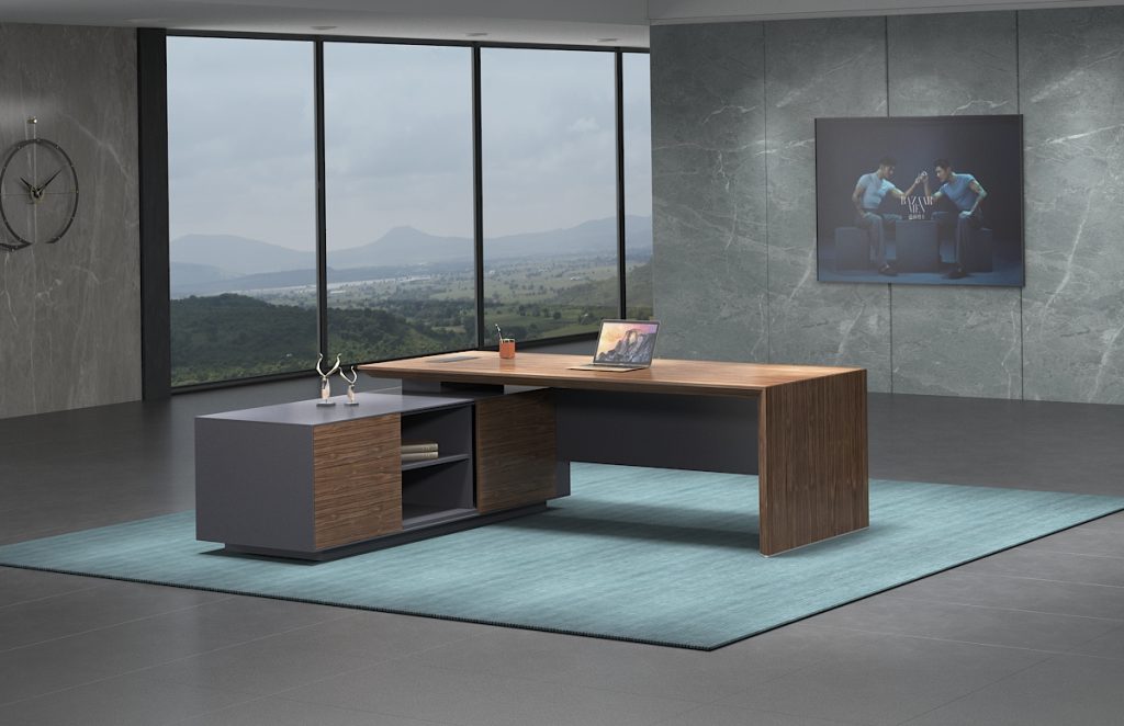 ミンシーシリーズ 高級エグゼクティブ行政デスク 輸入天然小山紋ウォールナット木皮 黒ヘアライン配線ボックス ミンシーシリーズ 高級エグゼクティブ行政デスク 輸入天然小山紋ウォールナット木皮 黒ヘアライン配線ボックス