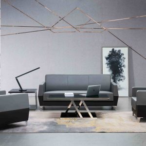 wd2127シリーズオフィスレセプションソファ イタリア輸入「サンシャイン」ブランド牛皮 デュポン高密度高反発スポンジ 人体工学設計