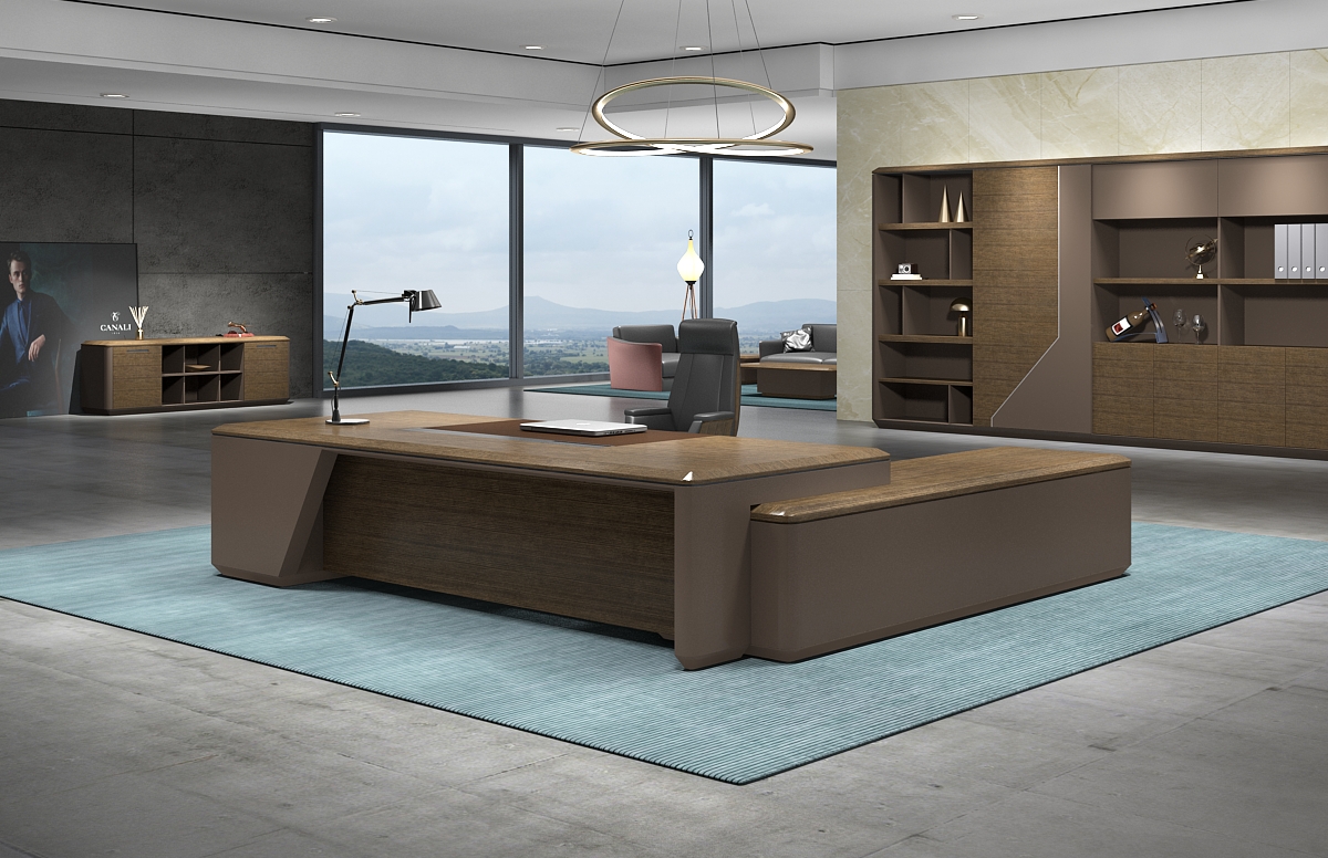 ヴィーデンシリーズ 高級エグゼクティブデスク モダンシンプル 多機能配線ボックス付き 高性能大班台 ヴィーデンシリーズ 高級エグゼクティブデスク モダンシンプル 多機能配線ボックス付き 高性能大班台