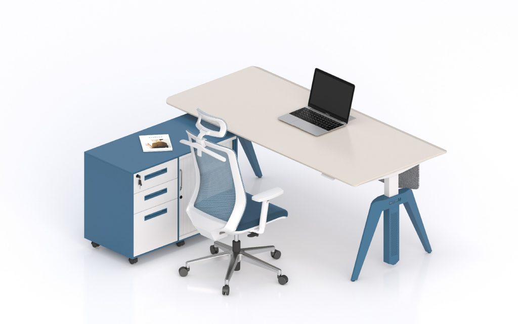 カスマン昇降式執務机 ダブルモーター電動昇降 環境にやさしい粉体塗装 集線ボックス付き 宝鋼製スチールフレーム 冠輝五金 オフィス家具