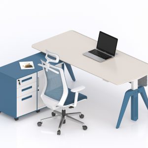 カスマン昇降式執務机 ダブルモーター電動昇降 環境にやさしい粉体塗装 集線ボックス付き 宝鋼製スチールフレーム 冠輝五金 オフィス家具