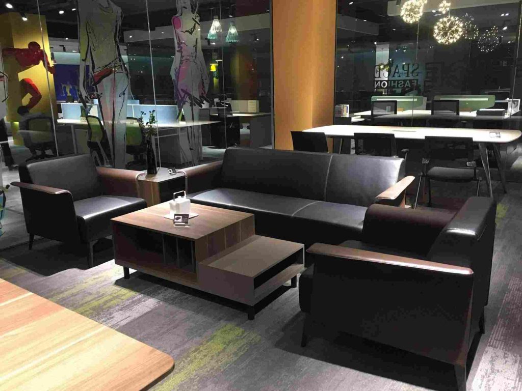 wd1902シリーズオフィスレセプションソファ 高級超繊維レザー デュポン高密度高反発スポンジ 人体工学設計