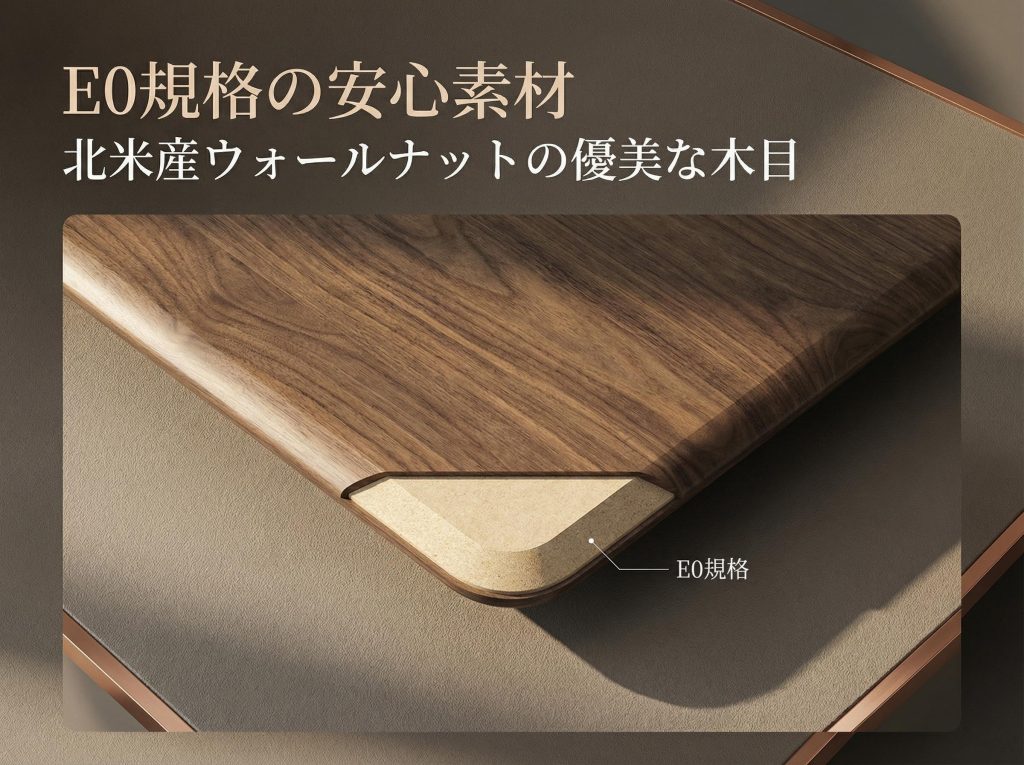 ハオランシリーズ 高級エグゼクティブデスク 北米黒ウォールナット木皮 指紋ロック 電動昇降配線ボックス