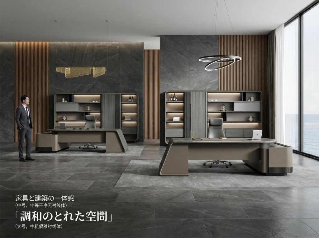 高級エグゼクティブデスク タイ輸入グレーエルム 指紋ロック 電力轨道コンセント付きハオルイシリーズ