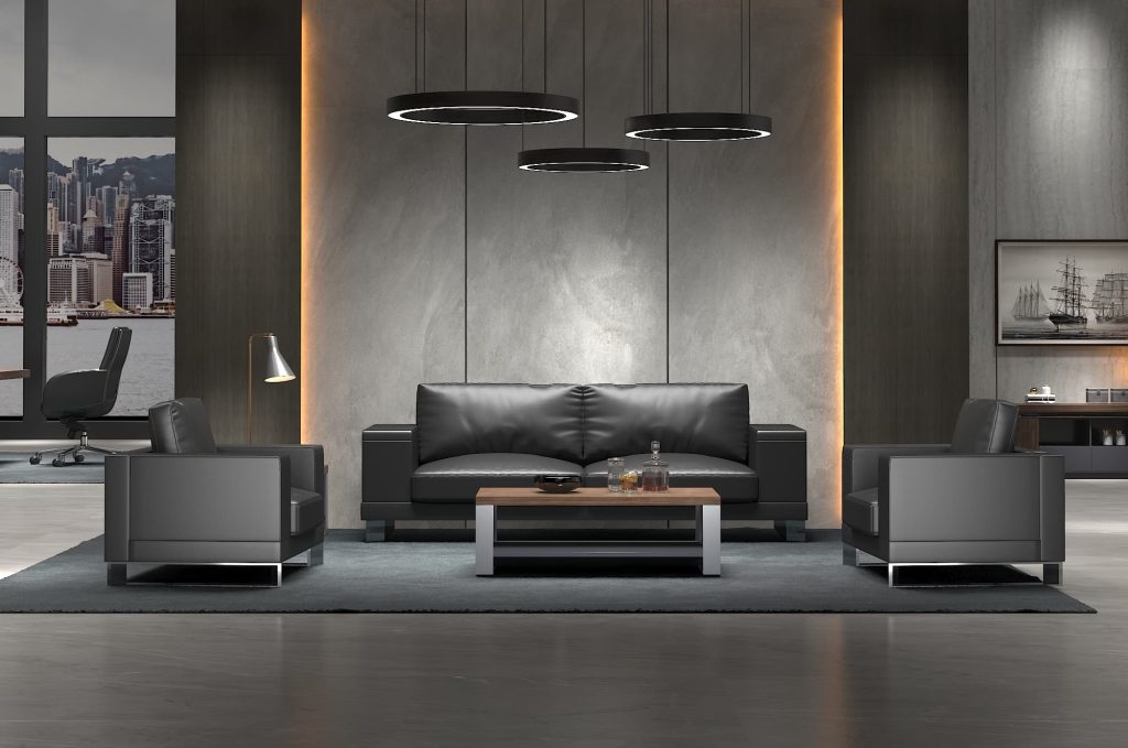 wd2055シリーズオフィス接待ソファ｜イタリア輸入「サンシャイン」天然牛皮1.0mm、デュポン高密度スポンジ