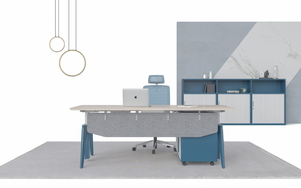 カスマン昇降式執務机 ダブルモーター電動昇降 環境にやさしい粉体塗装 集線ボックス付き 宝鋼製スチールフレーム 冠輝五金 オフィス家具