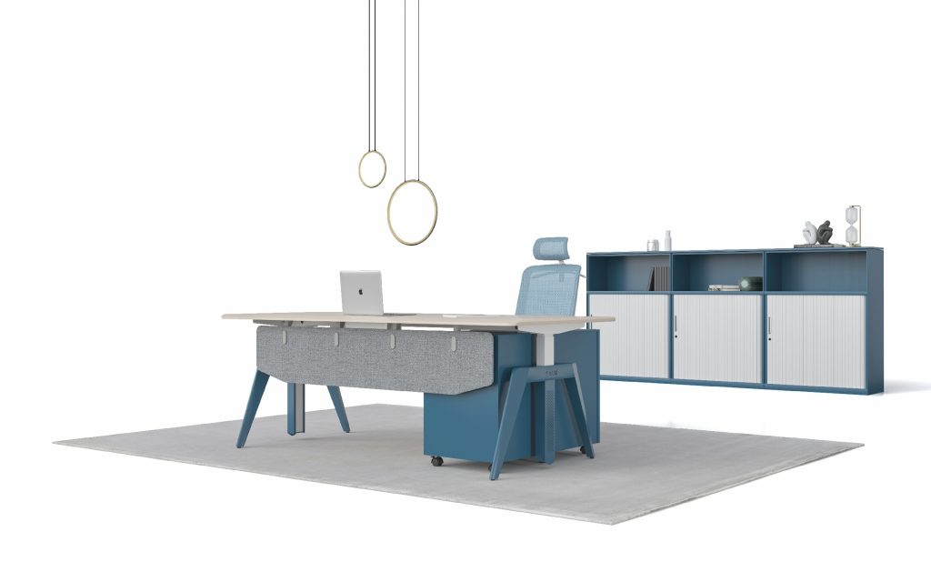 カスマン昇降式執務机 ダブルモーター電動昇降 環境にやさしい粉体塗装 集線ボックス付き 宝鋼製スチールフレーム 冠輝五金 オフィス家具