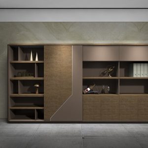 ヴィデンシリーズ ブックケース ファイルキャビネット 輸入天然直紋クルミの木皮 上思華林e0級高密度板 bmb金具