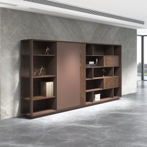 極致シリーズ ブックケース ファイルキャビネット 輸入天然小山紋クルミ木皮 上思華林e0級高密度板 华润pu塗料