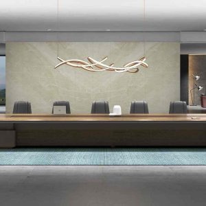 維登シリーズ会議机 輸入天然直紋クルミ材 上思華林e0グレード 隠し配線機能付き