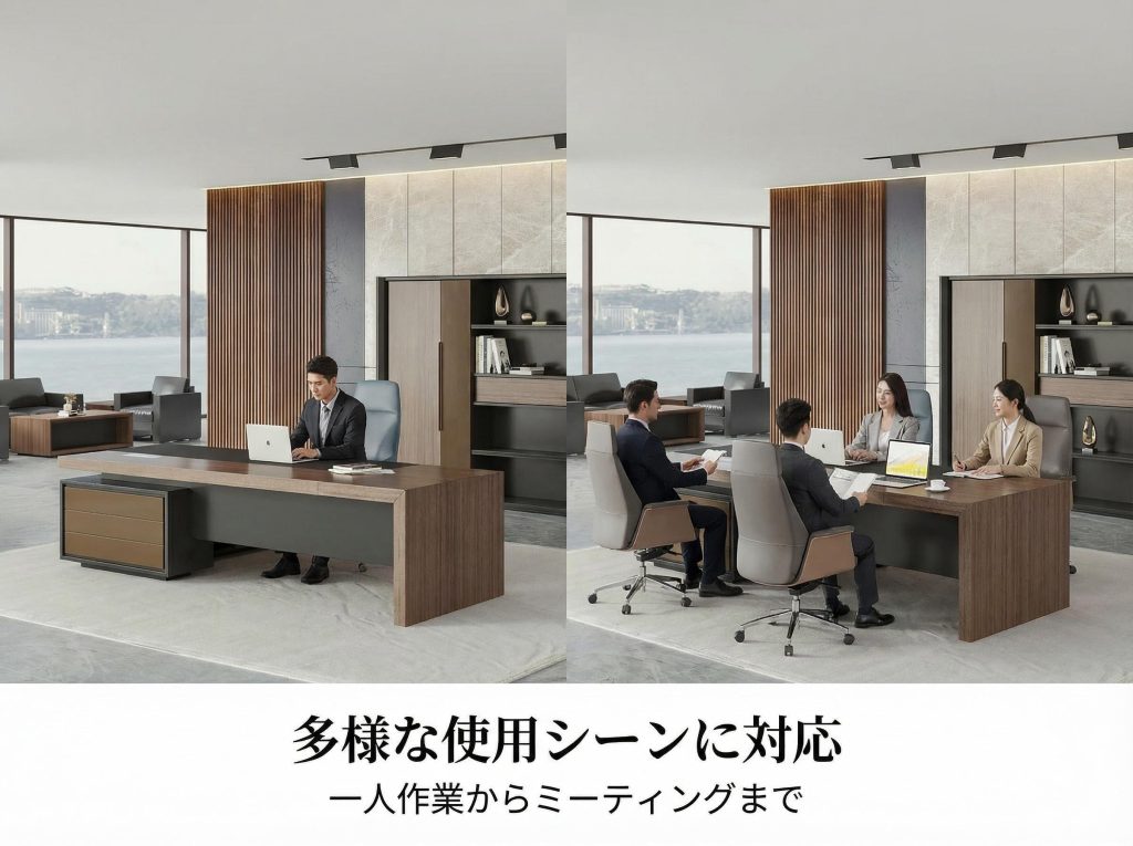 ミンチェシリーズ 高級エグゼクティブデスク 天然ウォールナット木皮 黒ヘアライン反転配線ボックス 多機能コンセント ミンチェシリーズ 高級エグゼクティブデスク 天然ウォールナット木皮 黒ヘアライン反転配線ボックス 多機能コンセント