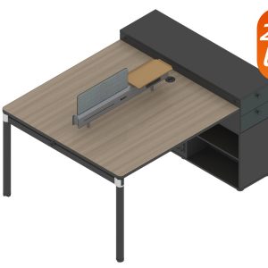 格調eタイプ 2人・4人組み合わせスタッフデスク 亜創e0グレード アルミニウム拉丝反転線蓋