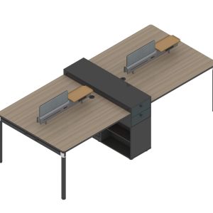 格調eタイプ 2人・4人組み合わせスタッフデスク 亜創e0グレード アルミニウム拉丝反転線蓋