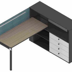 格調dタイプ スタッフデスク 豊林e0グレード アルミニウム拉丝反転線蓋 宝鋼鋼架脚ドイツ夏特化粧紙 配線収納付き