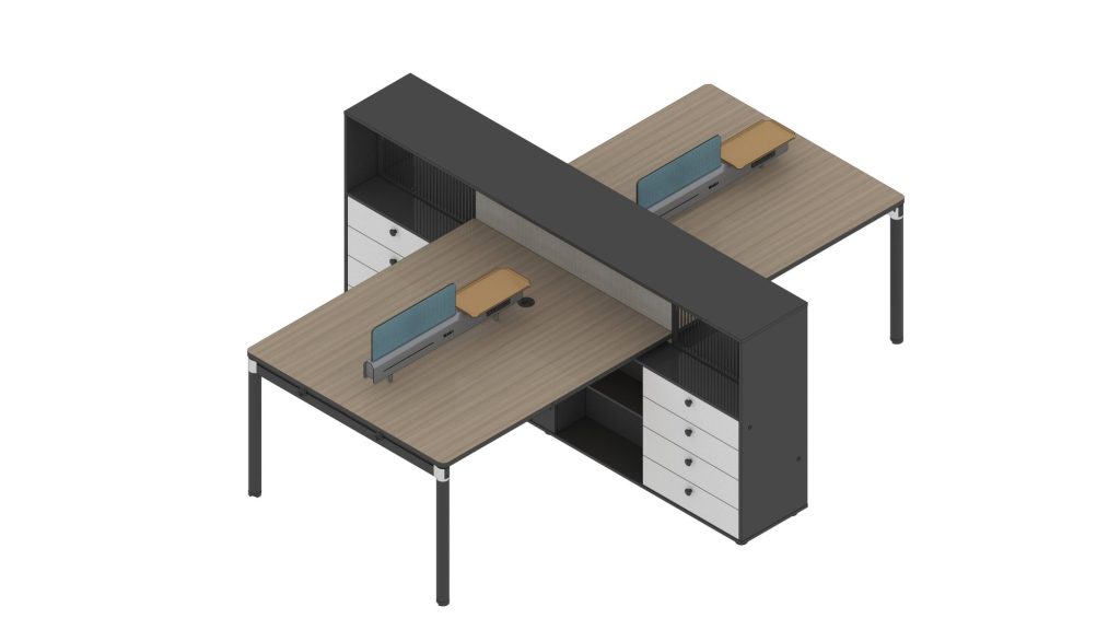 格調eタイプ 2人・4人組み合わせスタッフデスク 豊林e0グレード 収納スペース豊富