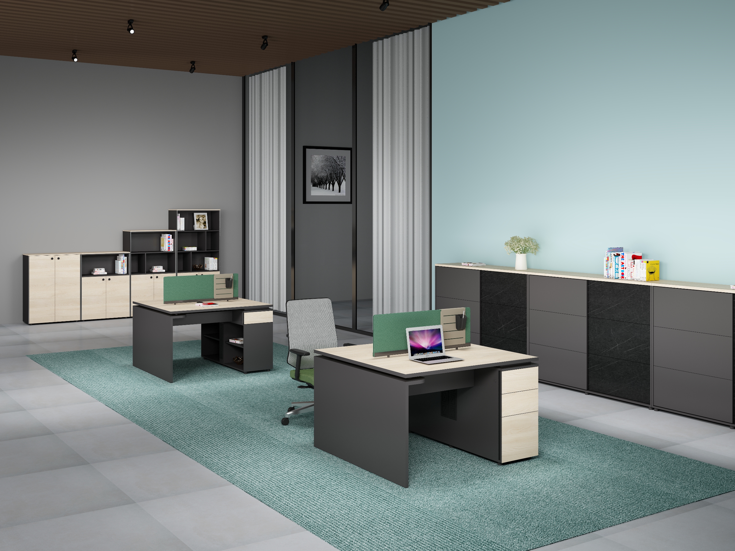 オフィス社員用デスク オークシリーズd款 86コンセント対応 配線通路 多機能収納 オフィス社員用デスク オークシリーズd款 86コンセント対応 配線通路 多機能収納