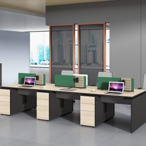 オフィス社員用デスク オークシリーズd款 86コンセント対応 配線通路 多機能収納