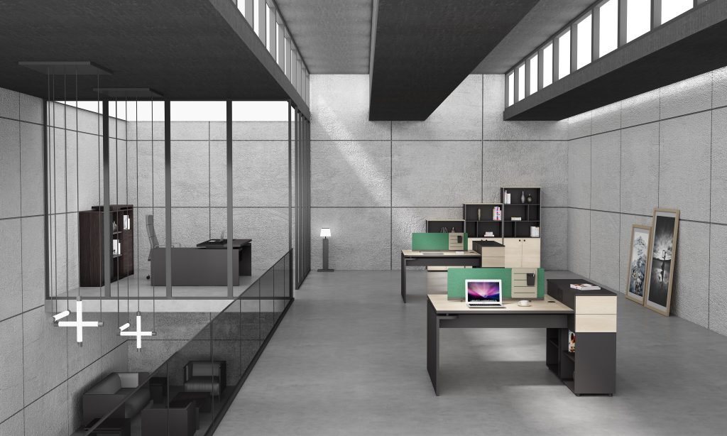  オフィス社員用デスク オークシリーズg款 86コンセント対応 配線通路 多機能収納