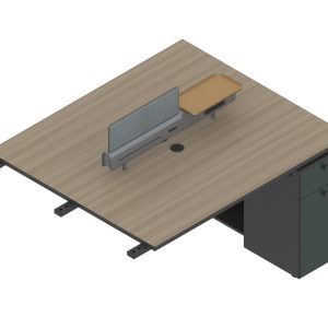 格調aタイプ スタッフデスク 豊林e0グレード アルミニウム拉丝反転線蓋 宝鋼鋼架脚