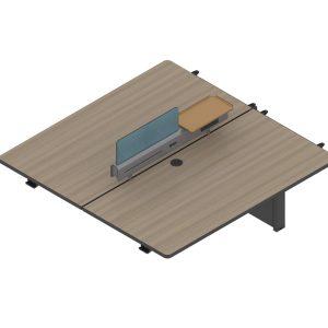 格調cタイプ スタッフデスク 豊林e0グレード アルミニウム拉丝反転線蓋 配線収納