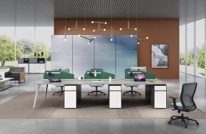  オフィス社員用デスク ローランドシリーズa款 86コンセント対応 ロック付き引出し 多機能収納