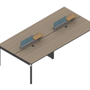 格調cタイプ スタッフデスク 豊林e0グレード アルミニウム拉丝反転線蓋 配線収納