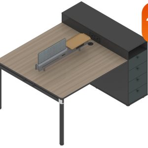 格調eタイプ 2人・4人組み合わせスタッフデスク 亜創e0グレード アルミニウム拉丝反転線蓋