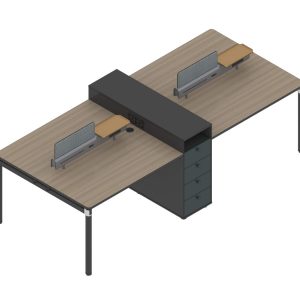 格調eタイプ 2人・4人組み合わせスタッフデスク 亜創e0グレード アルミニウム拉丝反転線蓋