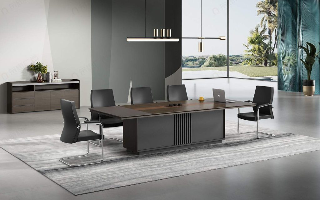 领御シリーズ会議机 豊林e0級高密度パーティクルボード 德国夏特饰面纸 冠辉五金