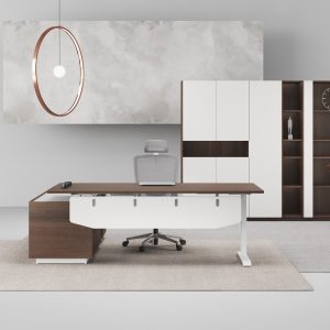 カスタール昇降式執務机 ダブルモーター電動昇降 豊林e0級パーティクルボード ドイツシャッター化粧紙 宝鋼スチールフレーム 冠輝五金