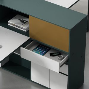 オフィス社員用デスク 領御シリーズf款 86コンセント対応 多機能収納 プロフェッショナル