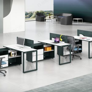 領御シリーズeタイプ職員机 豊林e0級環境保護パーティクルボード ドイツシャッター仕上げ 宝鋼スチールフレーム オフィス家具