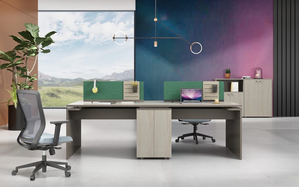  オークシリーズc款 社員用デスク 豊林e0級環境保護刨花板 ドイツ夏特化粧紙 オフィス家具