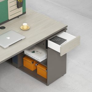 オフィス社員用デスク オークシリーズa款 86コンセント対応 配線通路 多機能収納