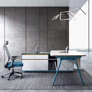 ピーターシリーズ執務机 br文房具線盒付き 86タイプコンセント孔予約 パソコン本体収納+配線整理機能