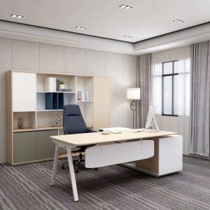 ピーターシリーズ執務机 br文房具線盒付き 86タイプコンセント孔予約 パソコン本体収納+配線整理機能