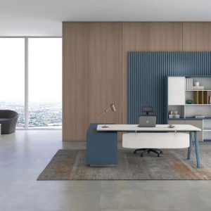 ピーターシリーズ執務机 br文房具線盒付き 86タイプコンセント孔予約 パソコン本体収納+配線整理機能