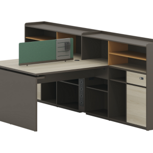 オフィス社員用デスク オークシリーズj款 86コンセント対応 配線通路 多機能収納