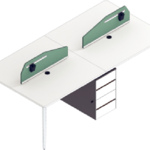 ローランドシリーズeタイプ 4人用セットスタッフデスク 豊林e0グレード 宝鋼鋼架脚 ラミノ接続