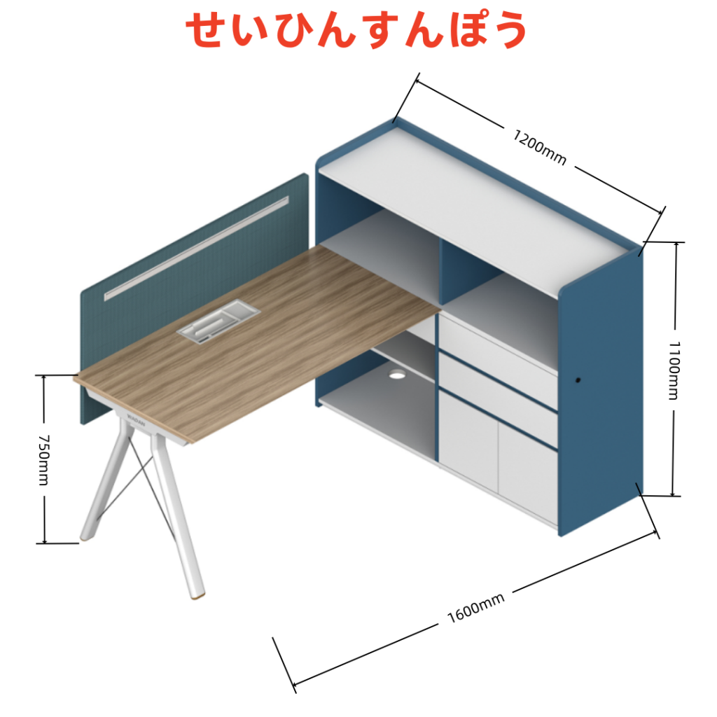 ピーターシリーズdタイプ スタッフデスク 豊林e0グレード ノーハンドル 並べてずらし組立て