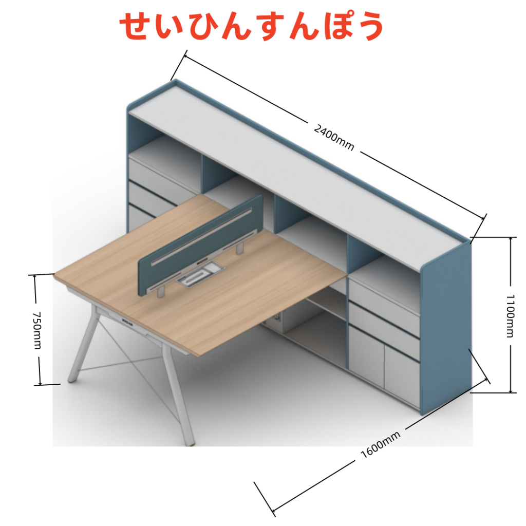 ピーターシリーズdタイプ スタッフデスク 豊林e0グレード ノーハンドル 並べてずらし組立て