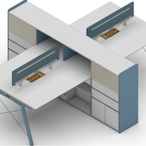 ピーターシリーズdタイプ スタッフデスク 豊林e0グレード ノーハンドル 並べてずらし組立て
