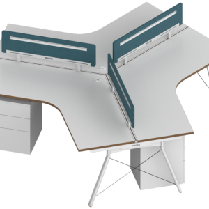 ピーターシリーズeタイプ 3人用コンビネーションデスク 豊林e0グレード 並べてずらし組立て