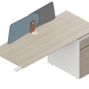 ユーゲルシリーズaタイプ スタッフデスク 豊林e0グレード ロック付き引出し アルミニウム薄縁