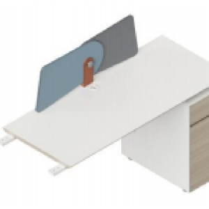 ユーゲルシリーズaタイプ スタッフデスク 豊林e0グレード ロック付き引出し アルミニウム薄縁