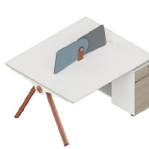 ユーゲルシリーズaタイプ スタッフデスク 豊林e0グレード ロック付き引出し アルミニウム薄縁