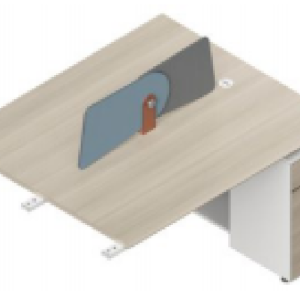 ユーゲルシリーズaタイプ スタッフデスク 豊林e0グレード ロック付き引出し アルミニウム薄縁