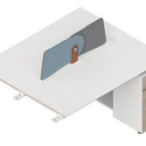 ユーゲルシリーズaタイプ スタッフデスク 豊林e0グレード ロック付き引出し アルミニウム薄縁