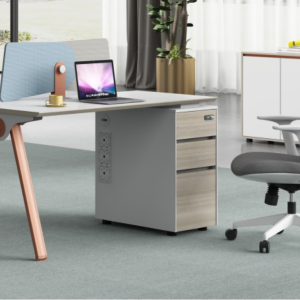 ユーゲル(优格)シリーズbタイプ スタッフデスクは、「ロック付き収納の安全性、アルミニウム薄縁の精緻感、高品質素材の安心性」を核とした現代的オフィス家具です