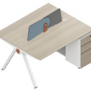 ユーゲル(优格)シリーズbタイプ スタッフデスクは、「ロック付き収納の安全性、アルミニウム薄縁の精緻感、高品質素材の安心性」を核とした現代的オフィス家具です